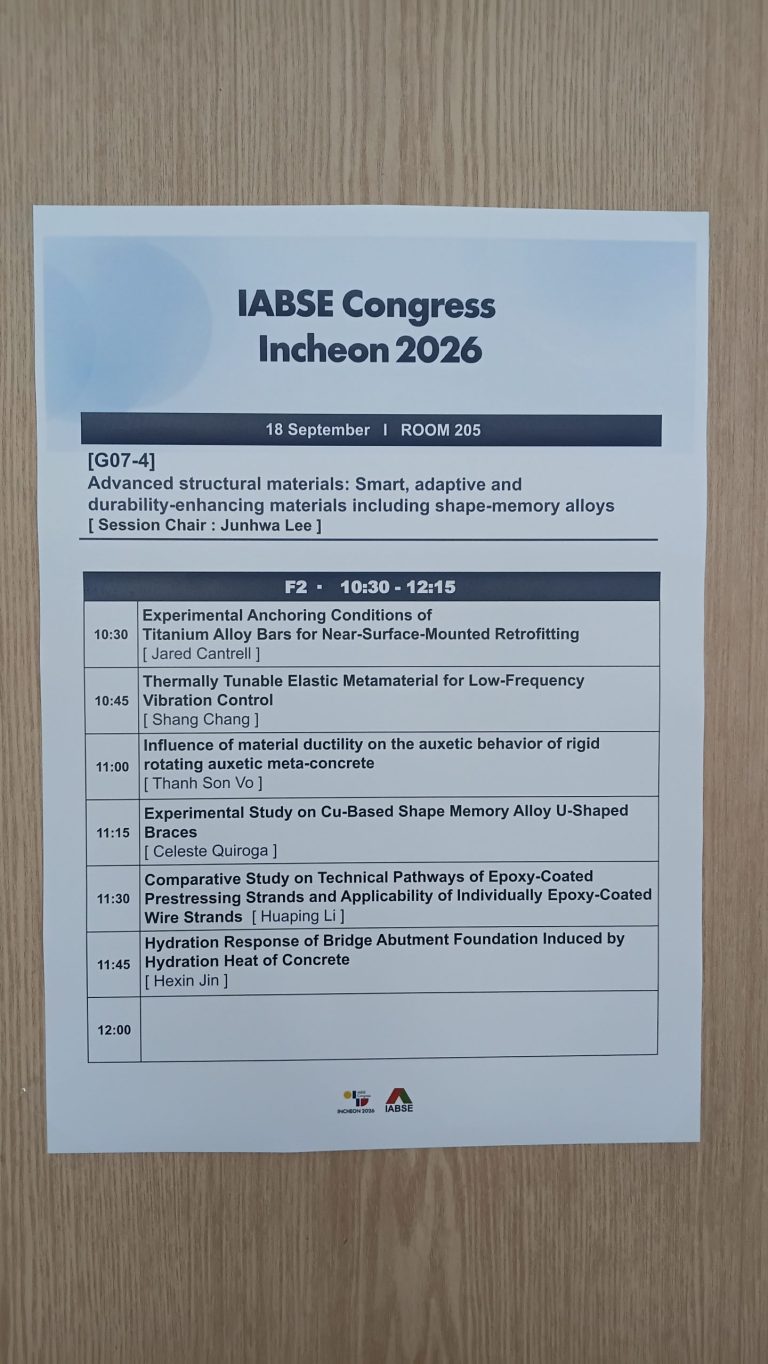 Programa de la sesión del IABSE Congress Incheon 2026