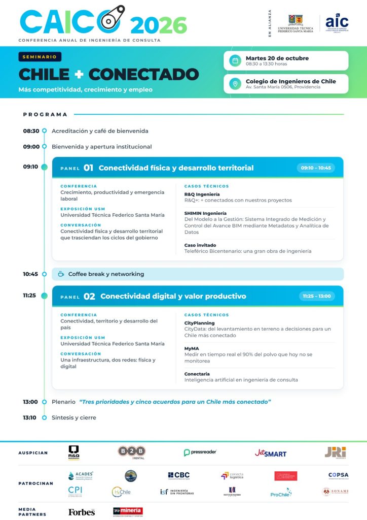 Afiche del seminario Chile + Conectado, CAICO 2026